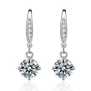 Certified 2ct. t.w. Moissanite Diamond Drop Earrings NEW